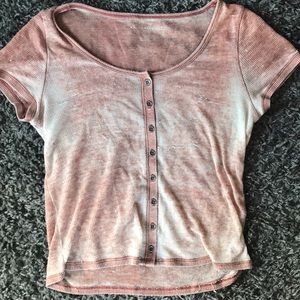 Light Pink Waffle knit Tee Shirt